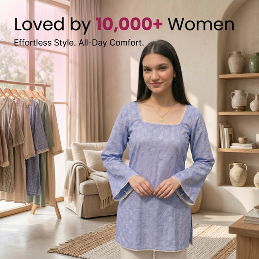 Azure Breeze Short Kurti 💙✨