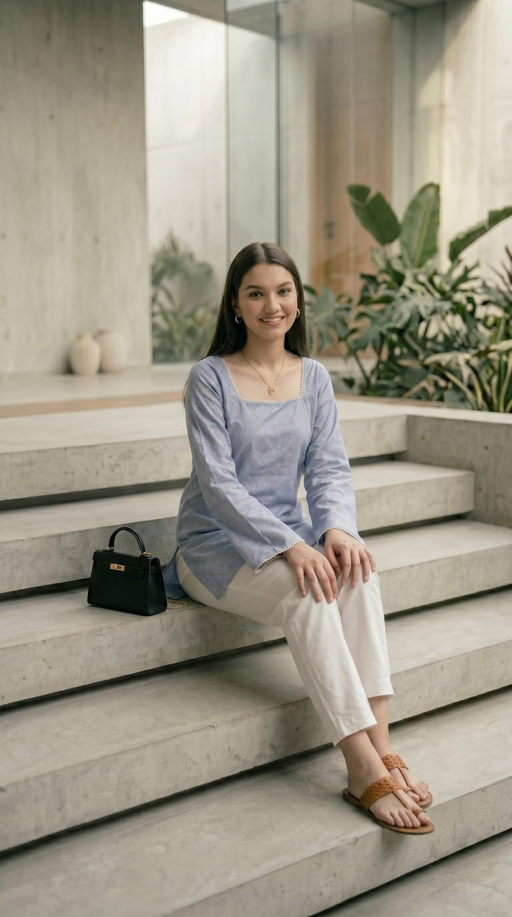 Azure Breeze Short Kurti 💙✨