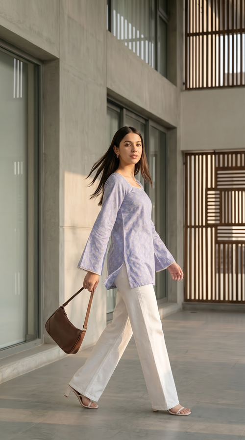 Azure Breeze Short Kurti 💙✨